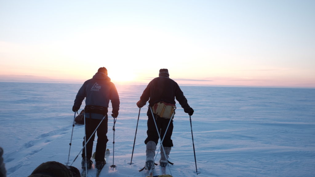 Mario Bilodeau et Mario Cantin sur le lac Saint-Jean